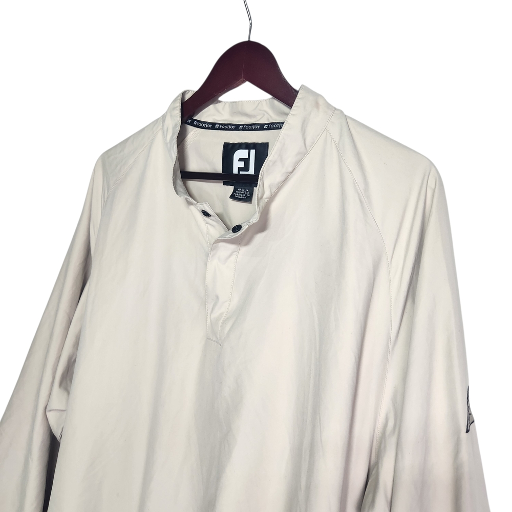 FootJoy Golf Windbreaker Pullover Jacket Men's XL Beige 1/4 Snap Windshirt - Picture 2 of 15